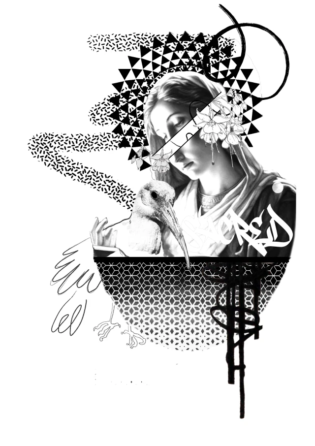 Black-and-white classical collage flash design