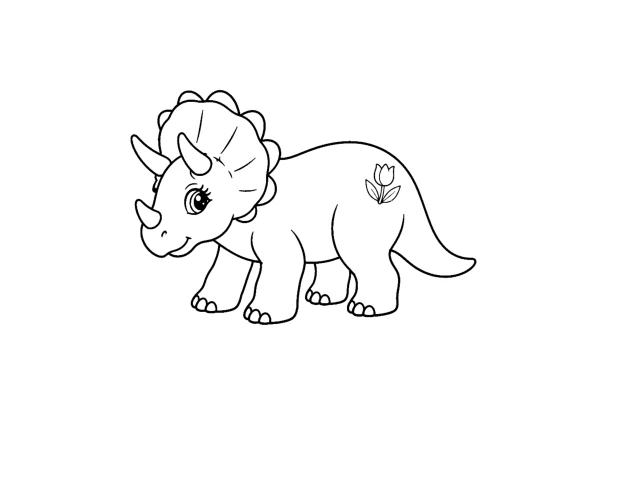 Playful triceratops flash design