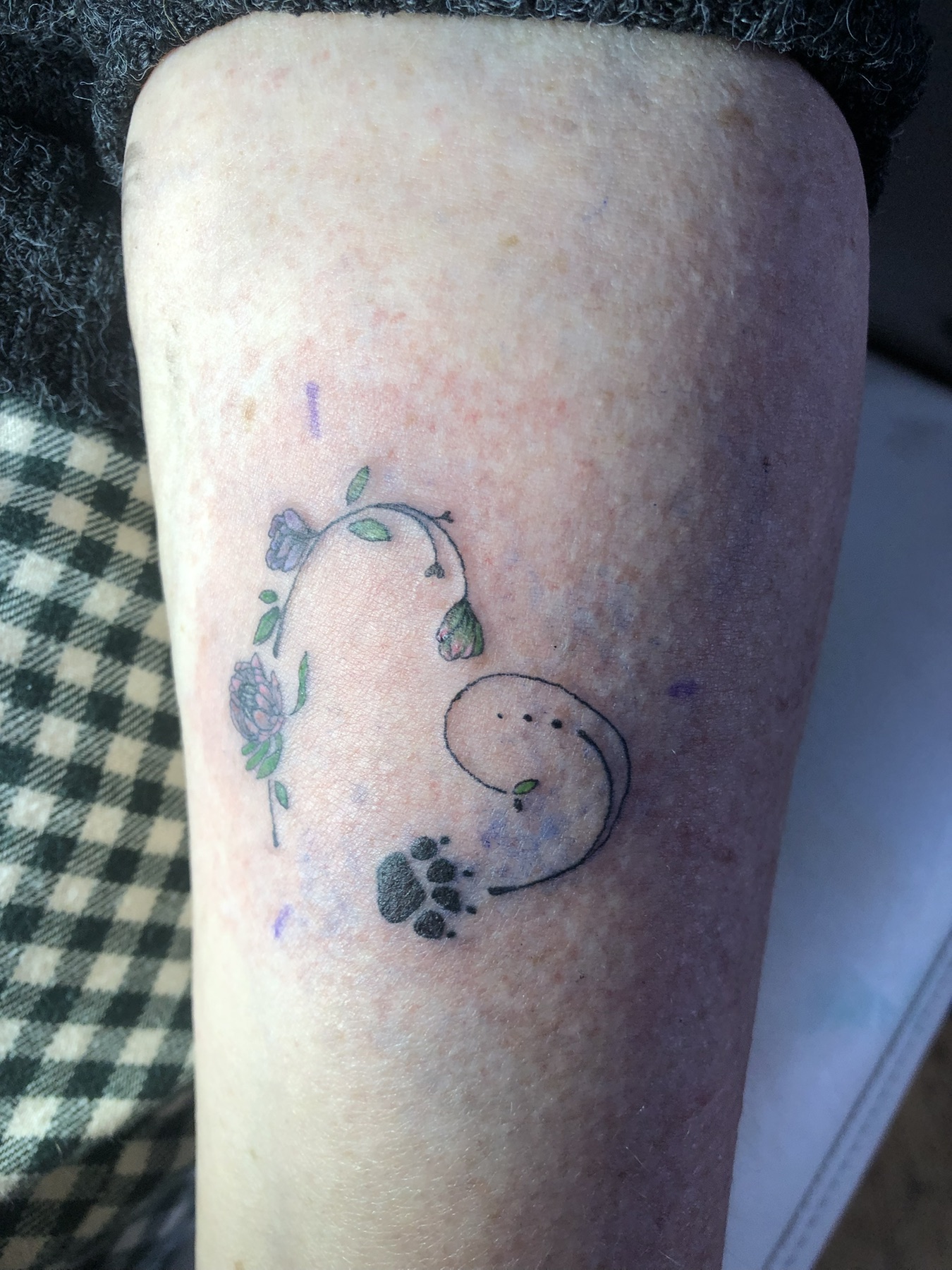 Floral yin-yang tattoo