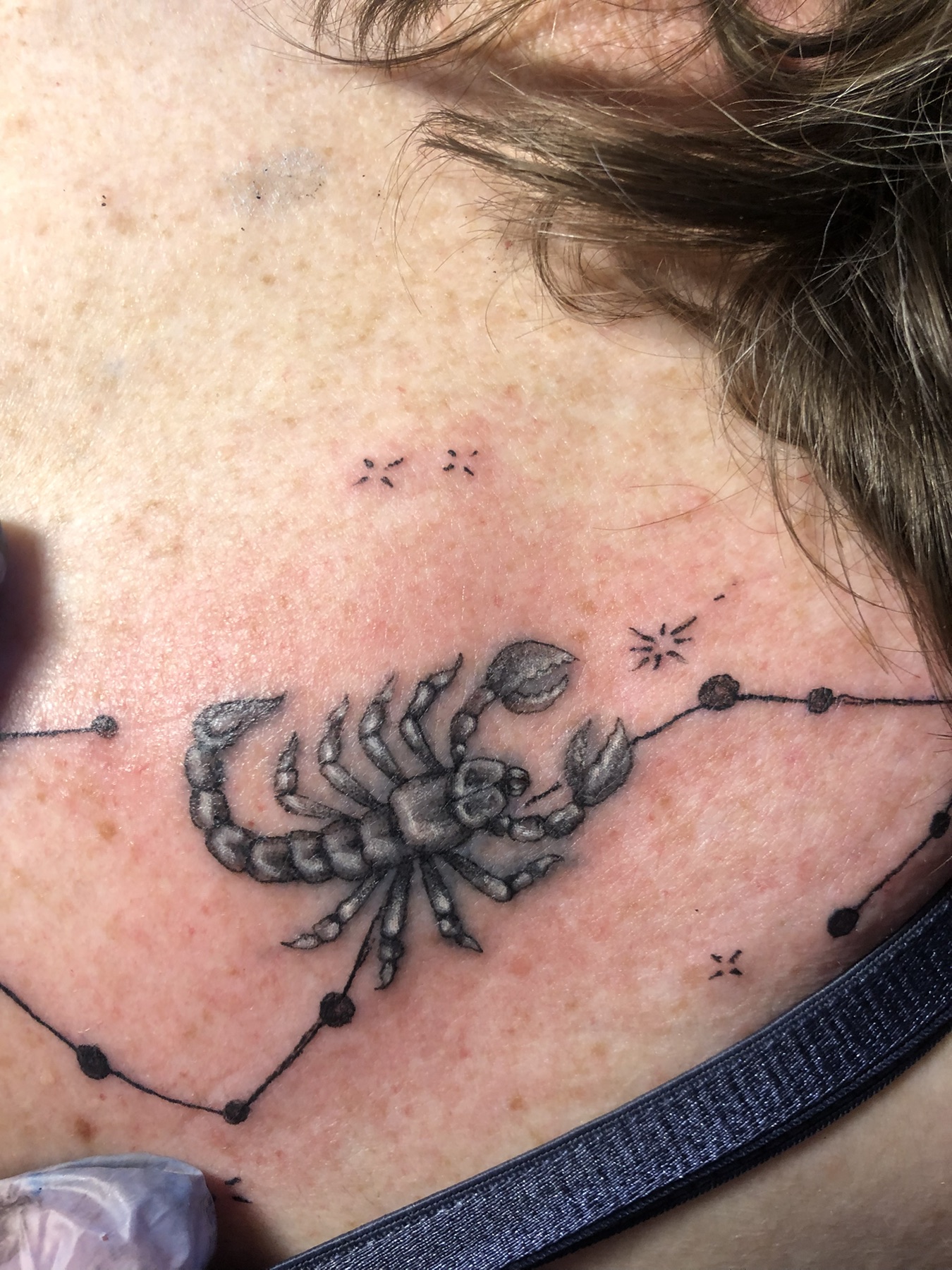 Scorpion constellation tattoo